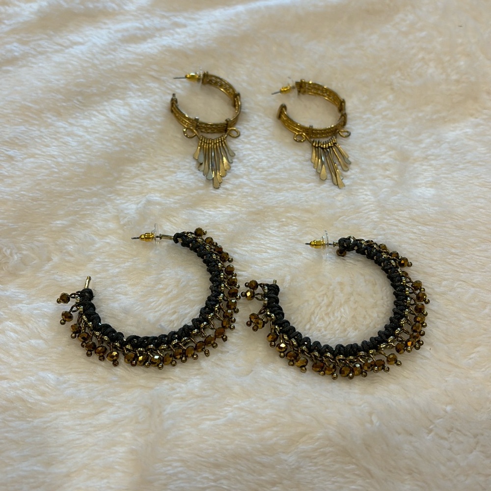 Gold and Amber coloured festival earrings